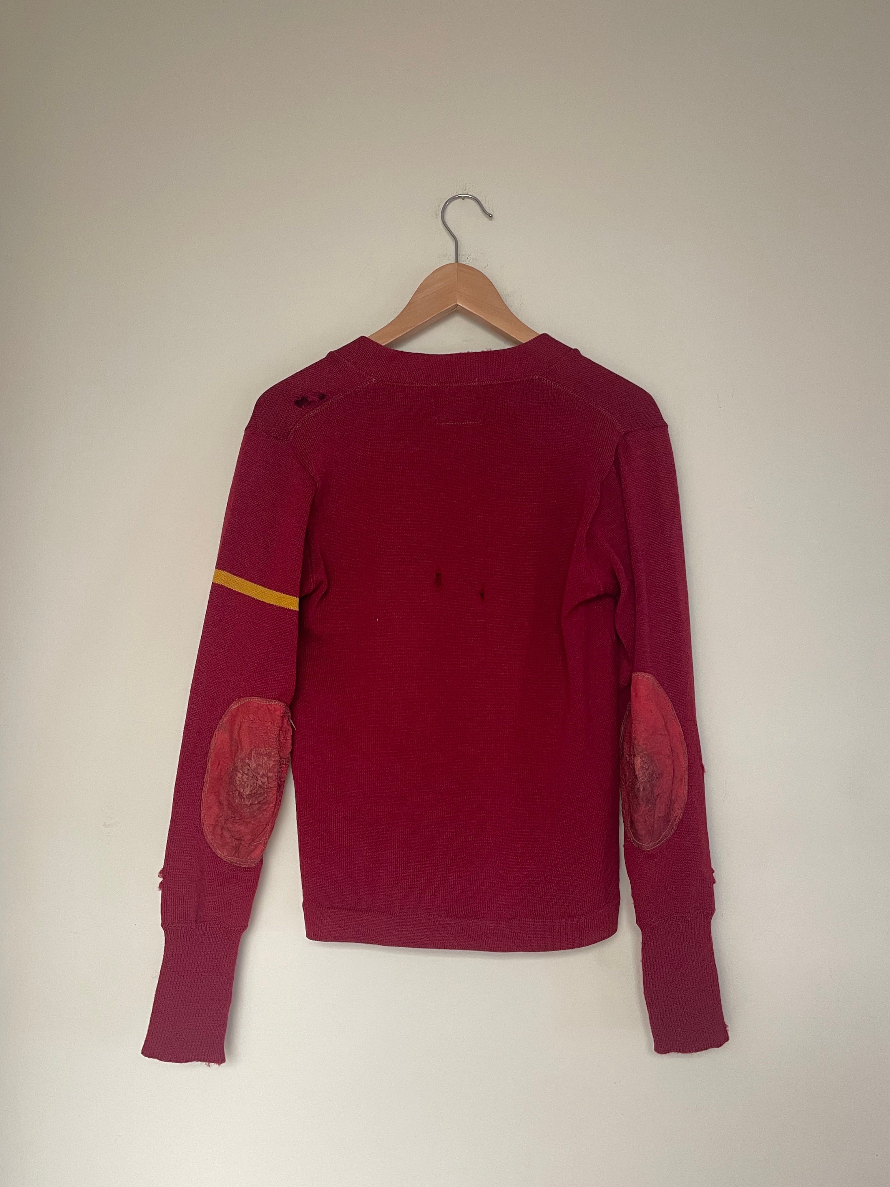 40s Thrashed Husk Wool Letterman Cardigan (XS)