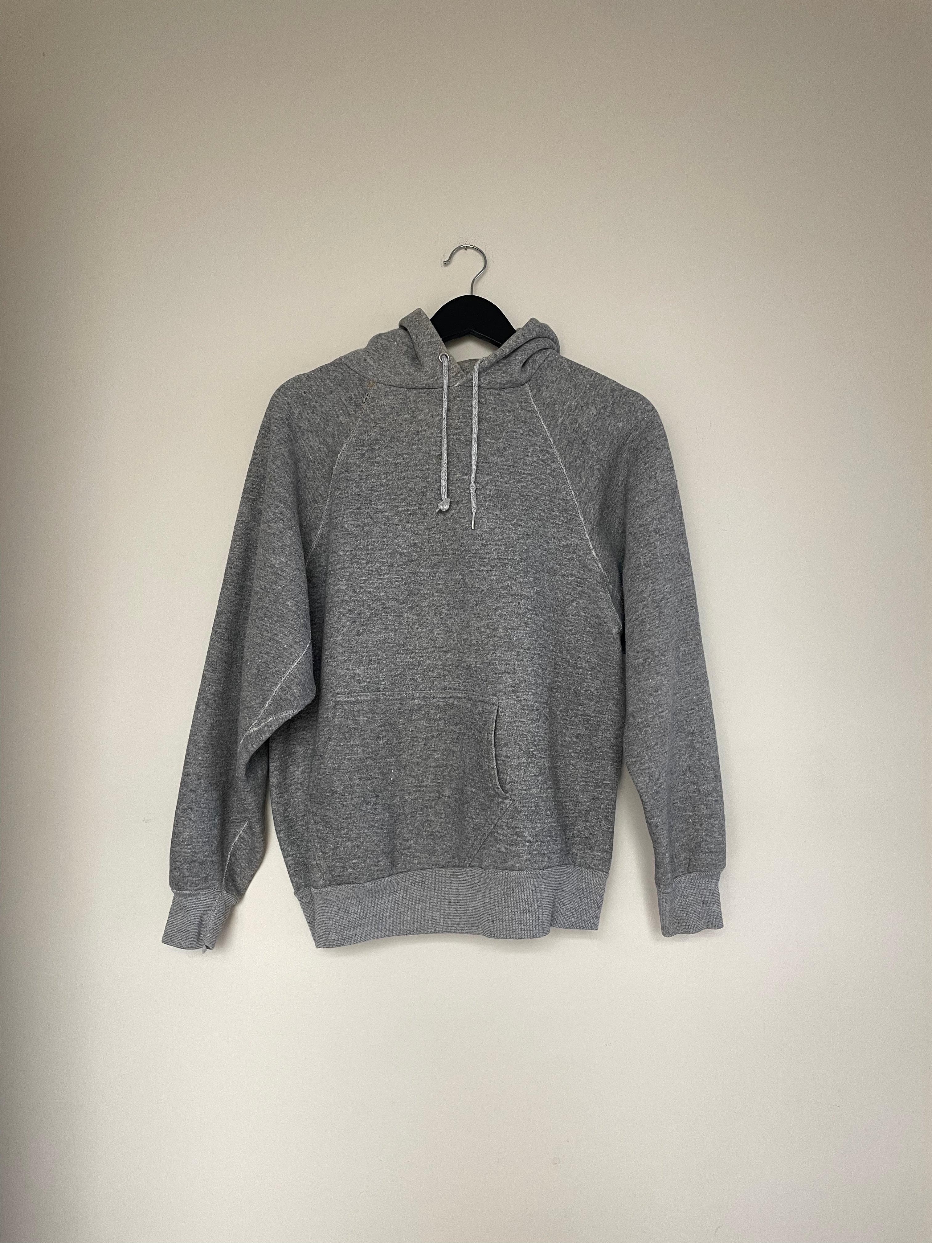 90s Discuss Asymmetrical Pocket Gray Hoodie (L)