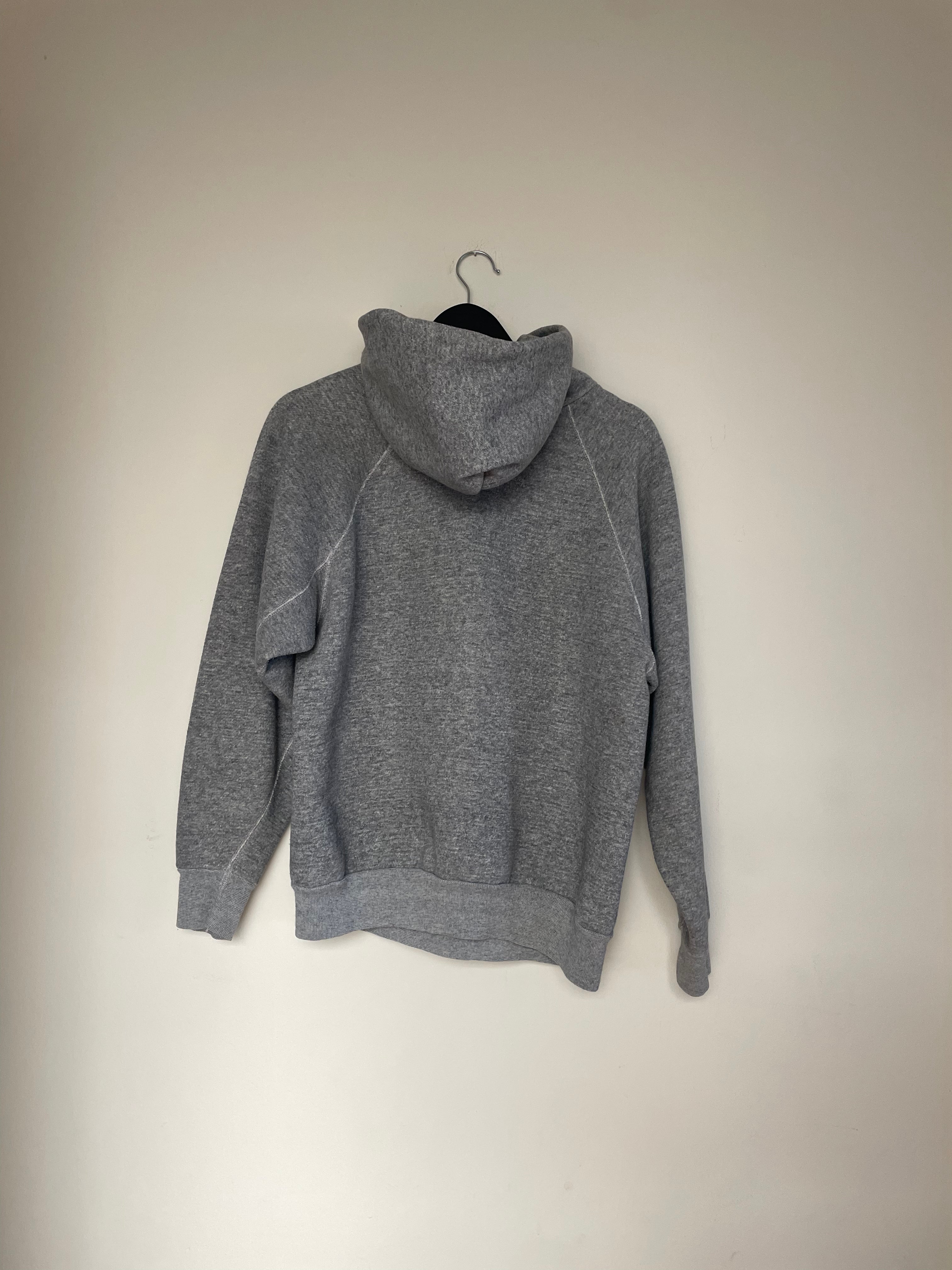 90s Discuss Asymmetrical Pocket Gray Hoodie (L)