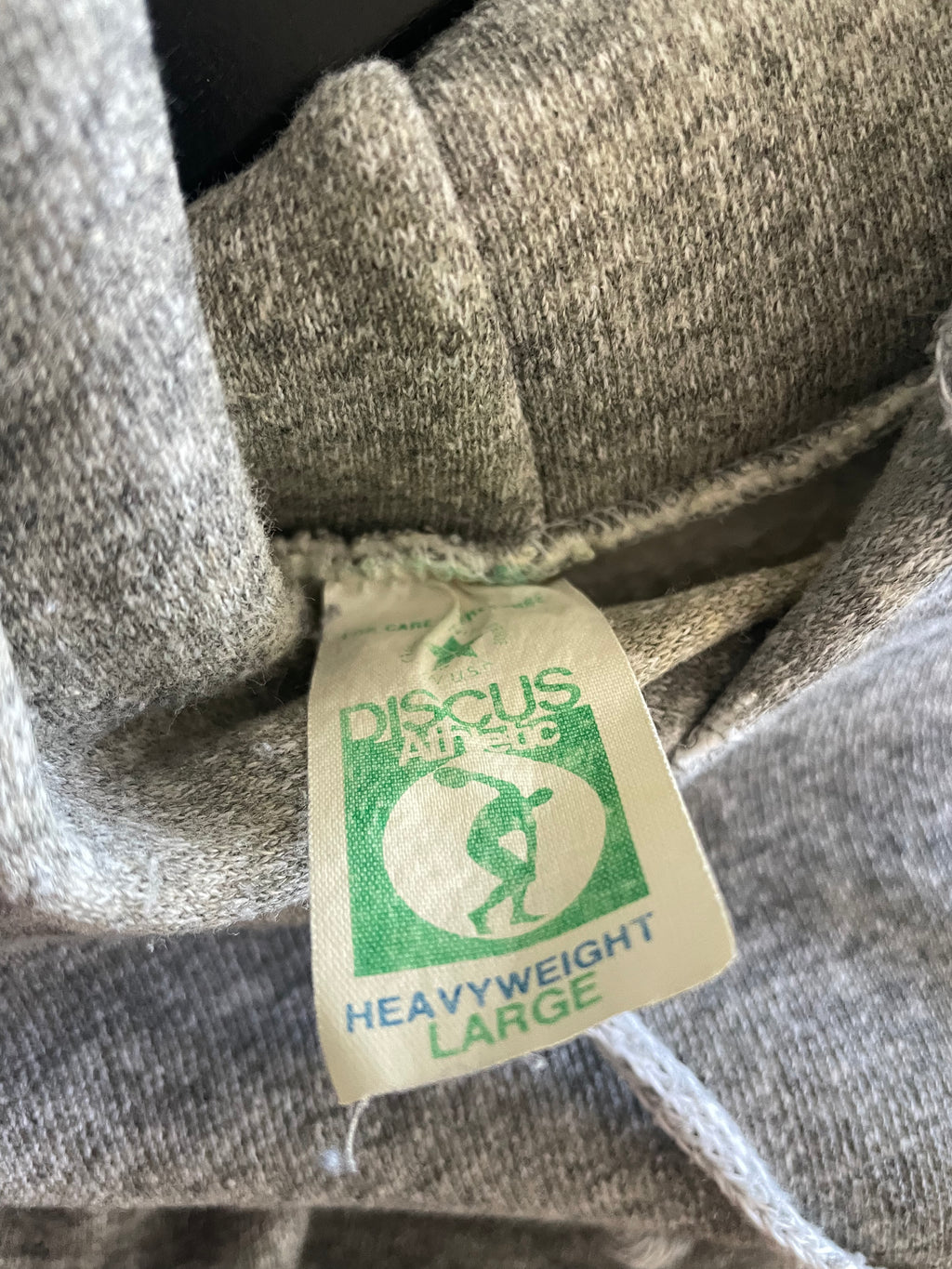 90s Discuss Asymmetrical Pocket Gray Hoodie (L)