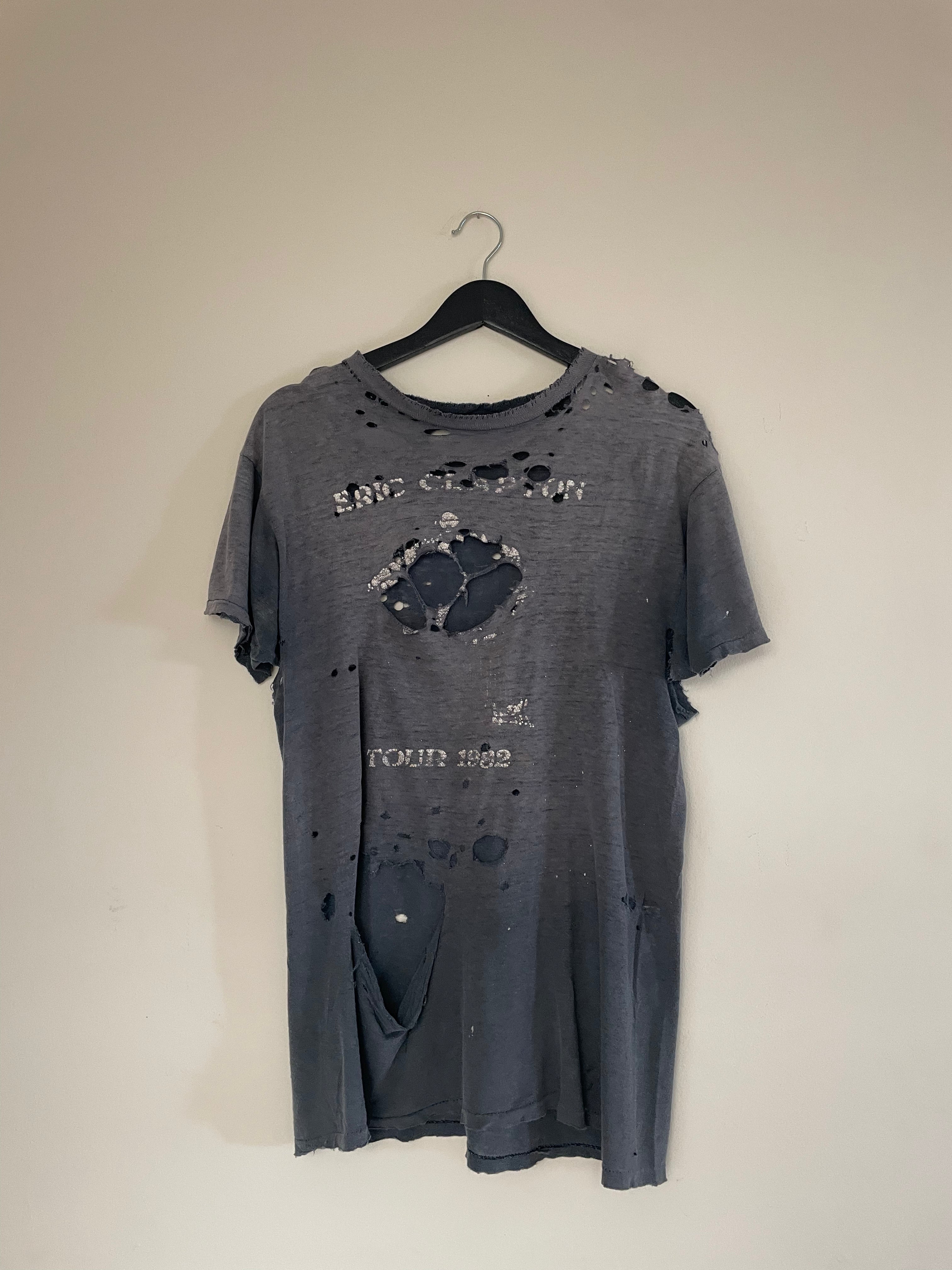 80s Thrashed Eric Clapton Band Tour Tee (S)